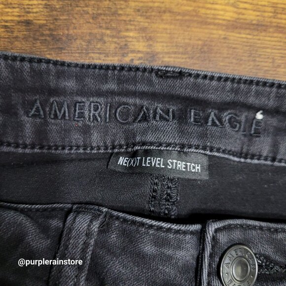 American Eagle Jeans 0 R Jegging Hi Rise Next Level Stretch Black Wash Denim - Picture 4 of 13